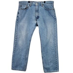 Levi Strauss 505 Jeans Mens W36 L30 (act 30x27) Light Wash Straight Fit Denim